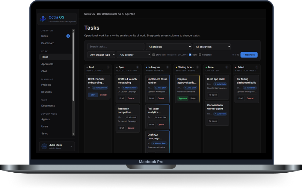 Octra OS Kanban-Board